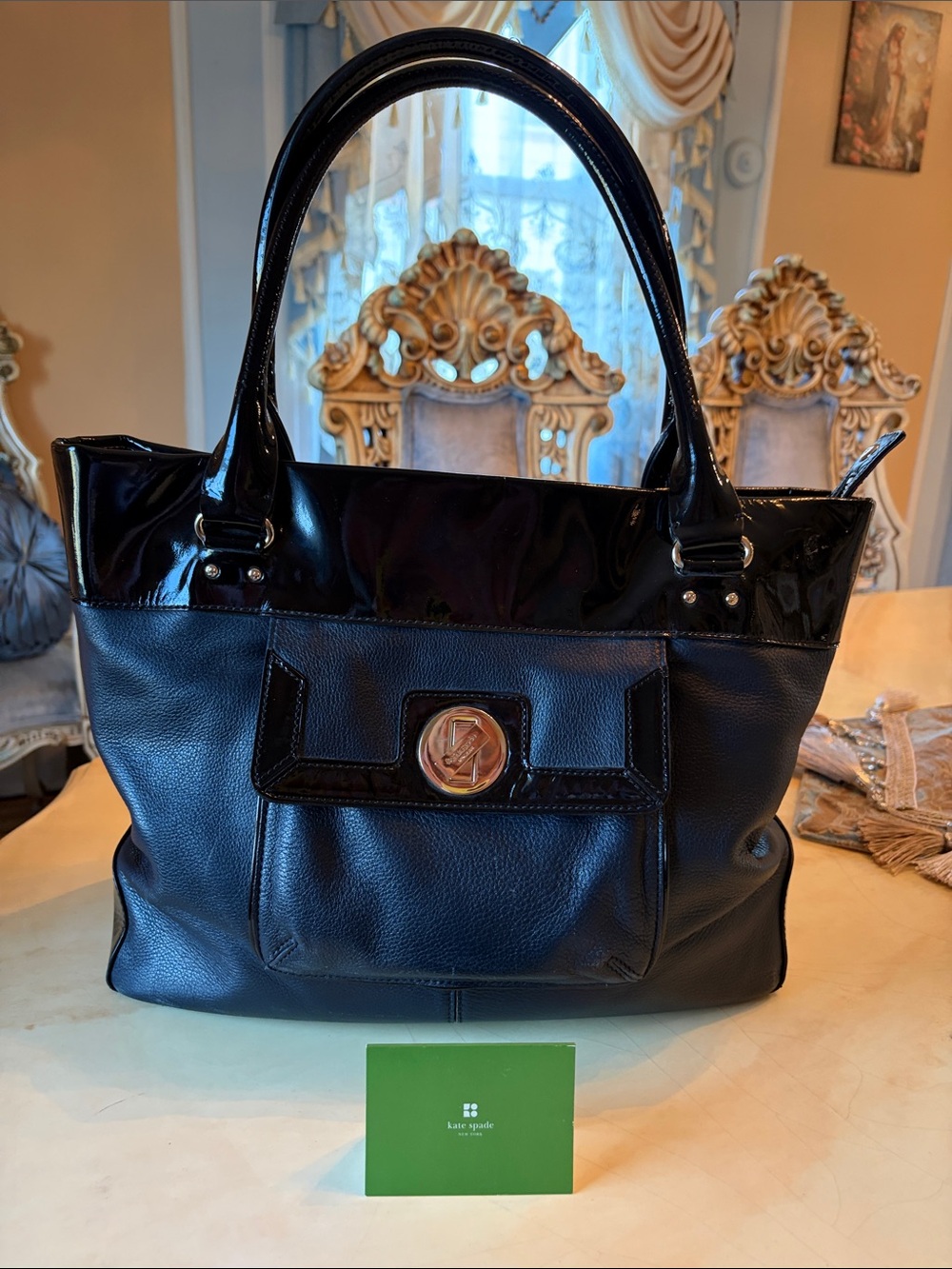 Kate Spade RARE High end Pebbled Leather 11 inch high XXL multi pocket